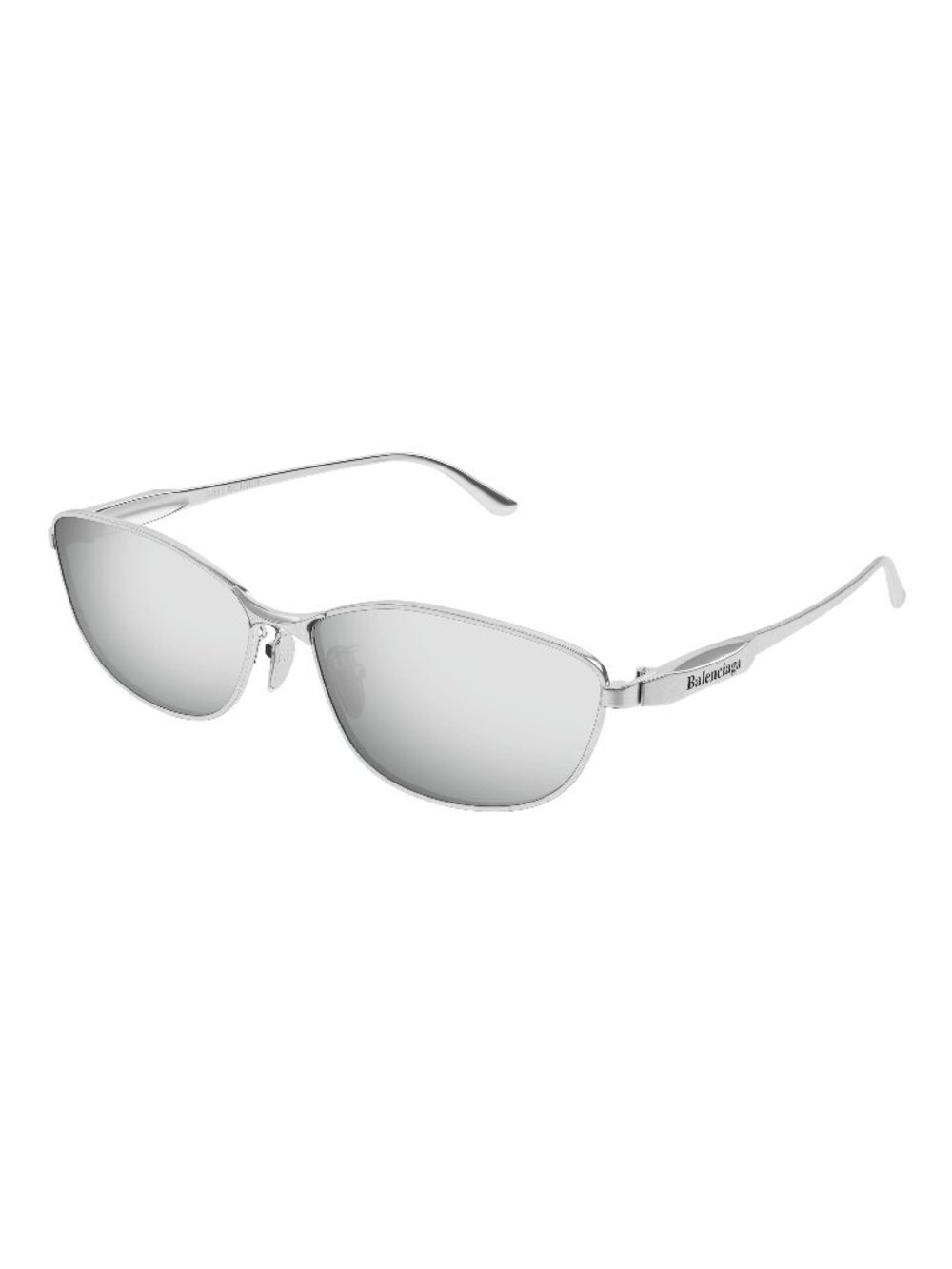New Balenciaga Unisex Sunglasses Silver Square Lens Metal Frame BB0357SA 002 62
